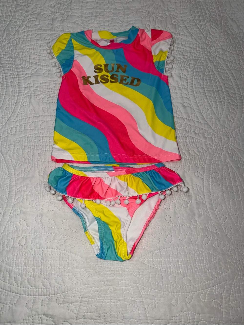 Betsey Johnson Girls' Multicolor Wave 'Sun Kissed' Bikini Set